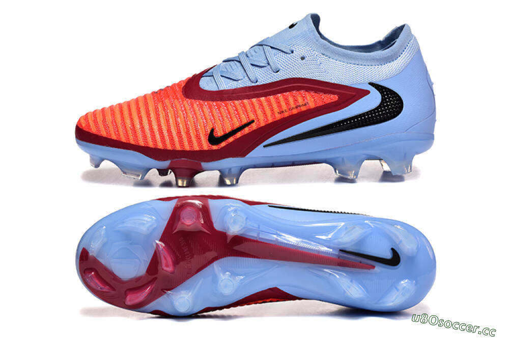 Men's Nike Phantom 6 Low Elite FG Firm Ground Low-Tops Football Boots - Blue/Red/Black 1
