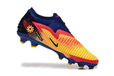 Men's Nike Phantom 6 Low Elite FG Firm Ground Low-Tops Football Boots - Blue/Gold/Red