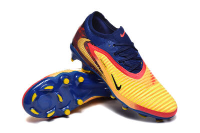 Men's Nike Phantom 6 Low Elite FG Firm Ground Low-Tops Football Boots - Blue/Gold/Red