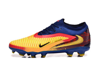 Men's Nike Phantom 6 Low Elite FG Firm Ground Low-Tops Football Boots - Blue/Gold/Red