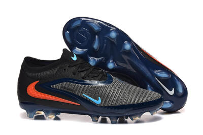 Men's Nike Phantom 6 Low Elite FG Firm Ground Low-Tops Football Boots - Black/Blue/Red