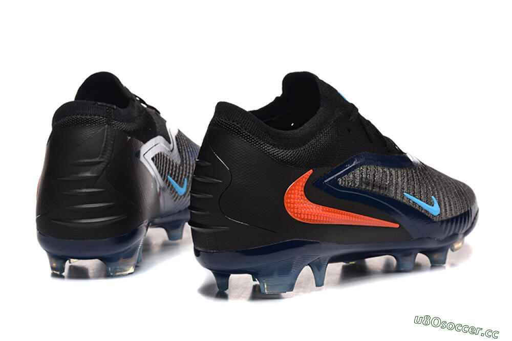 Men's Nike Phantom 6 Low Elite FG Firm Ground Low-Tops Football Boots - Black/Blue/Red 9