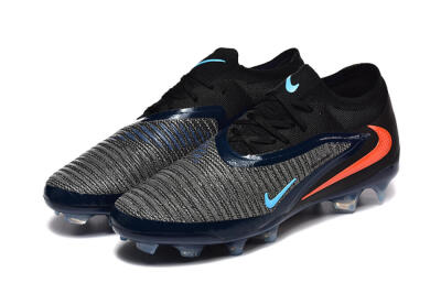 Men's Nike Phantom 6 Low Elite FG Firm Ground Low-Tops Football Boots - Black/Blue/Red