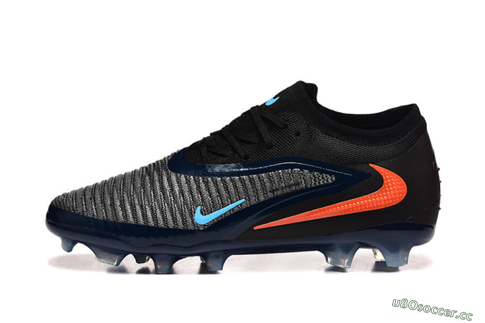 Men's Nike Phantom 6 Low Elite FG Firm Ground Low-Tops Football Boots - Black/Blue/Red 0