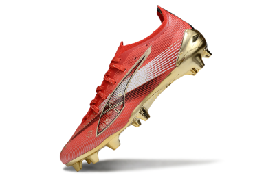 Men's Puma Ultra 5 Ultimate FG Firm Ground Low-Tops Football Boots - Red/White/Gold