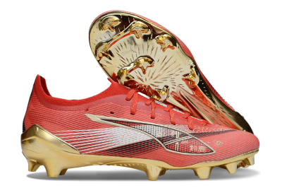 Men's Puma Ultra 5 Ultimate FG Firm Ground Low-Tops Football Boots - Red/White/Gold