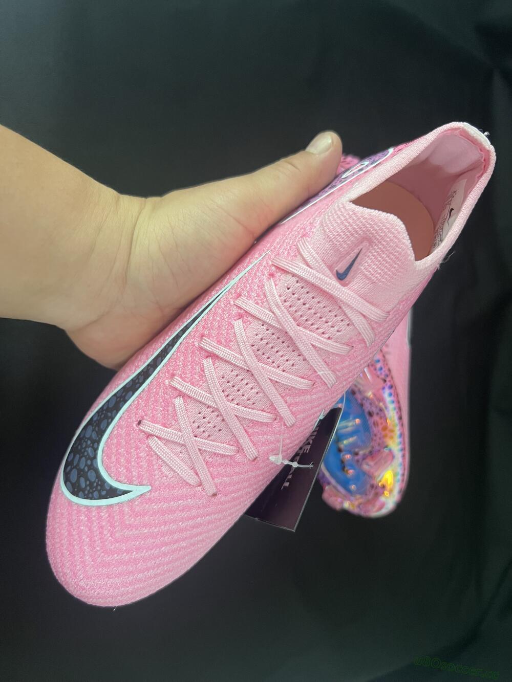 Unisex Nike Air Zoom Mercurial Vapor 16 Elite FG Firm Ground Low-Tops Football Boots - Pink/Blue/Black