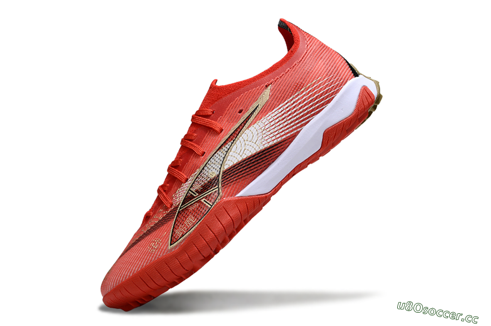 Men's Puma Ultra 5 Ultimate FG Firm Ground Low-Tops Football Boots - Red/White/Gold 5