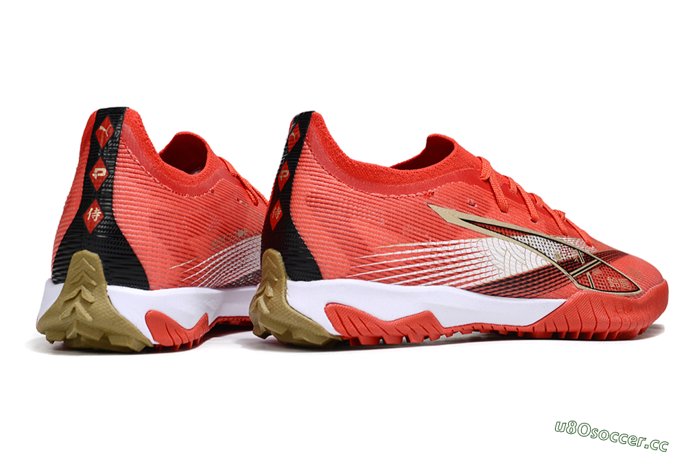 Men's Puma Ultra 5 Ultimate FG Firm Ground Low-Tops Football Boots - Red/White/Gold 6