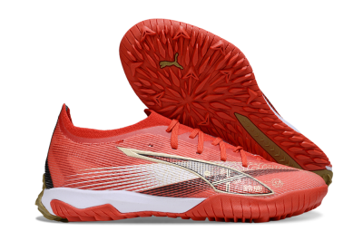Men's Puma Ultra 5 Ultimate FG Firm Ground Low-Tops Football Boots - Red/White/Gold