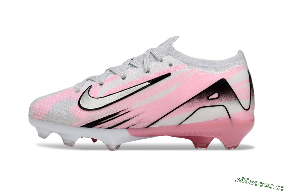 Kids Nike Air Zoom Mercurial Vapor 16 Elite FG Firm Ground Low-Tops Football Boots - Grey/Silver/Pink 0