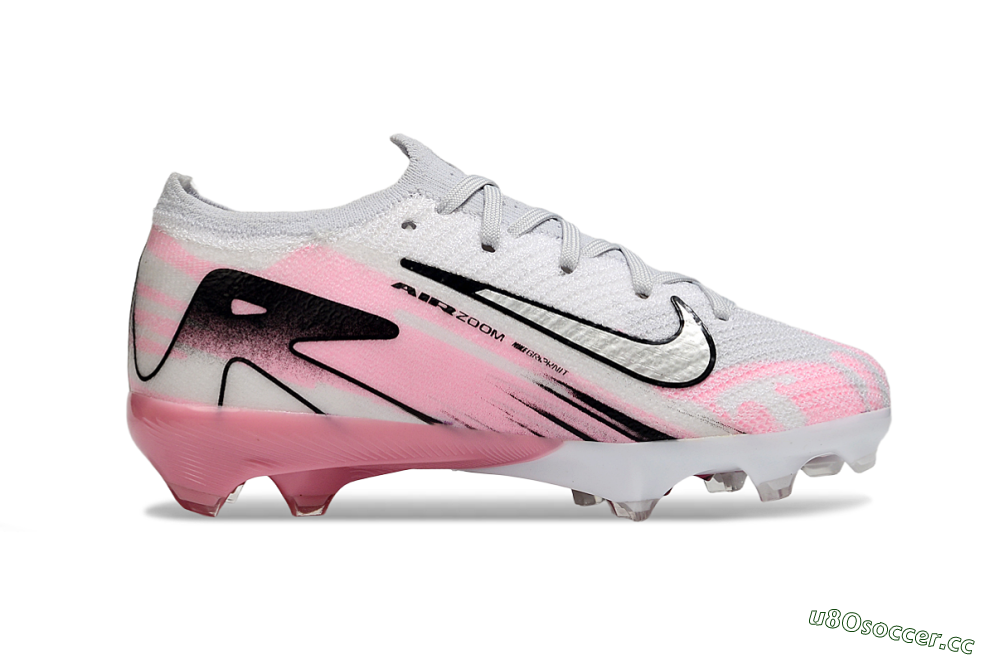 Kids Nike Air Zoom Mercurial Vapor 16 Elite FG Firm Ground Low-Tops Football Boots - Grey/Silver/Pink 6