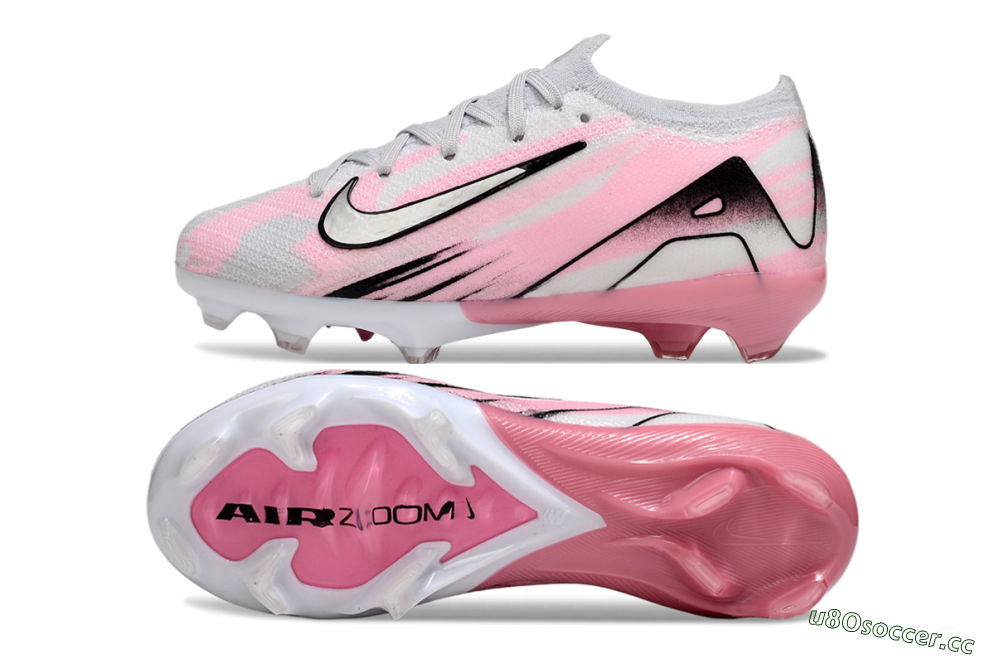 Kids Nike Air Zoom Mercurial Vapor 16 Elite FG Firm Ground Low-Tops Football Boots - Grey/Silver/Pink 1