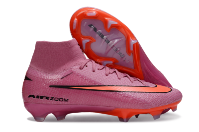 Unisex Nike Air Zoom Mercurial Superfly 10 Elite FG Firm Ground High-Tops Football Boots - Red/Black/Orange