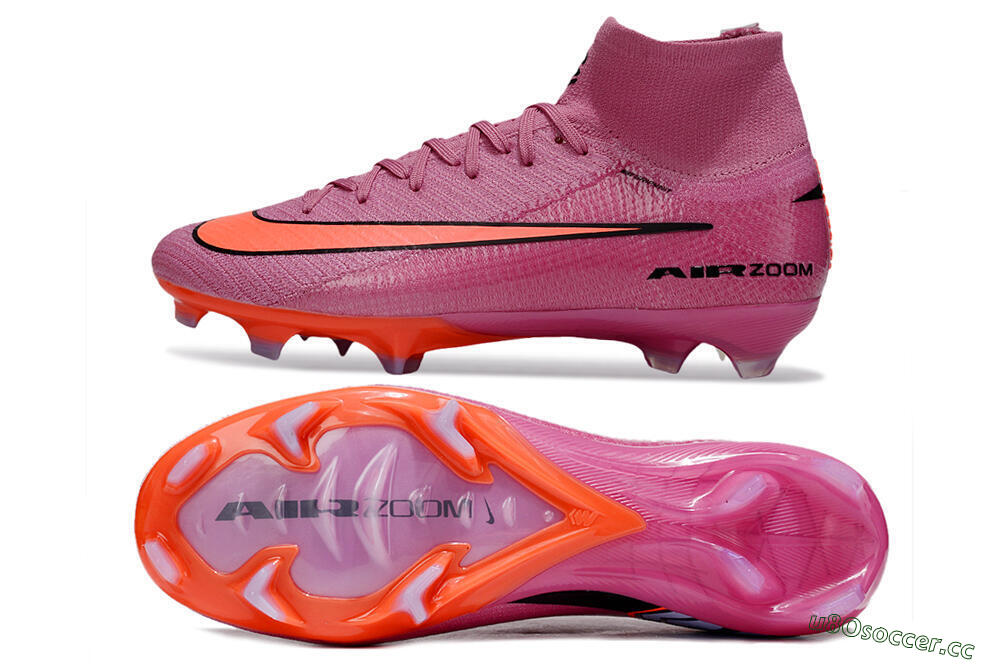 Unisex Nike Air Zoom Mercurial Superfly 10 Elite FG Firm Ground High-Tops Football Boots - Red/Black/Orange 1