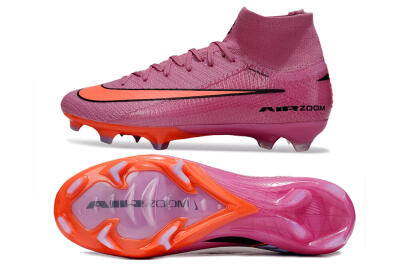 Unisex Nike Air Zoom Mercurial Superfly 10 Elite FG Firm Ground High-Tops Football Boots - Red/Black/Orange