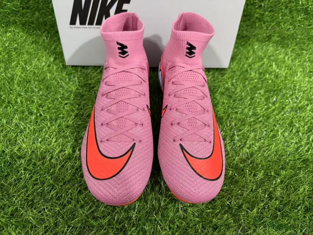 Unisex Nike Air Zoom Mercurial Superfly 10 Elite FG Firm Ground High-Tops Football Boots - Red/Black/Orange