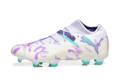 Men's Puma Future Ultimate FG Firm Ground Low-Tops Football Boots - White/Purple/Jade