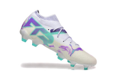 Men's Puma Future Ultimate FG Firm Ground Low-Tops Football Boots - White/Purple/Jade