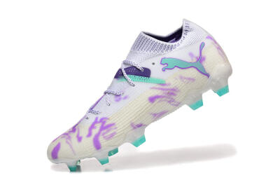Men's Puma Future Ultimate FG Firm Ground Low-Tops Football Boots - White/Purple/Jade
