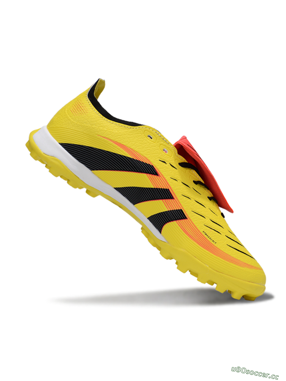 Unisex Adidas Predator 25 Elite Foldover Tongue TF Artificial Turf Low-Tops Football Shoes - Yellow/Black/Red 3