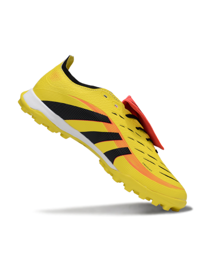 Unisex Adidas Predator 25 Elite Foldover Tongue TF Artificial Turf Low-Tops Football Shoes - Yellow/Black/Red