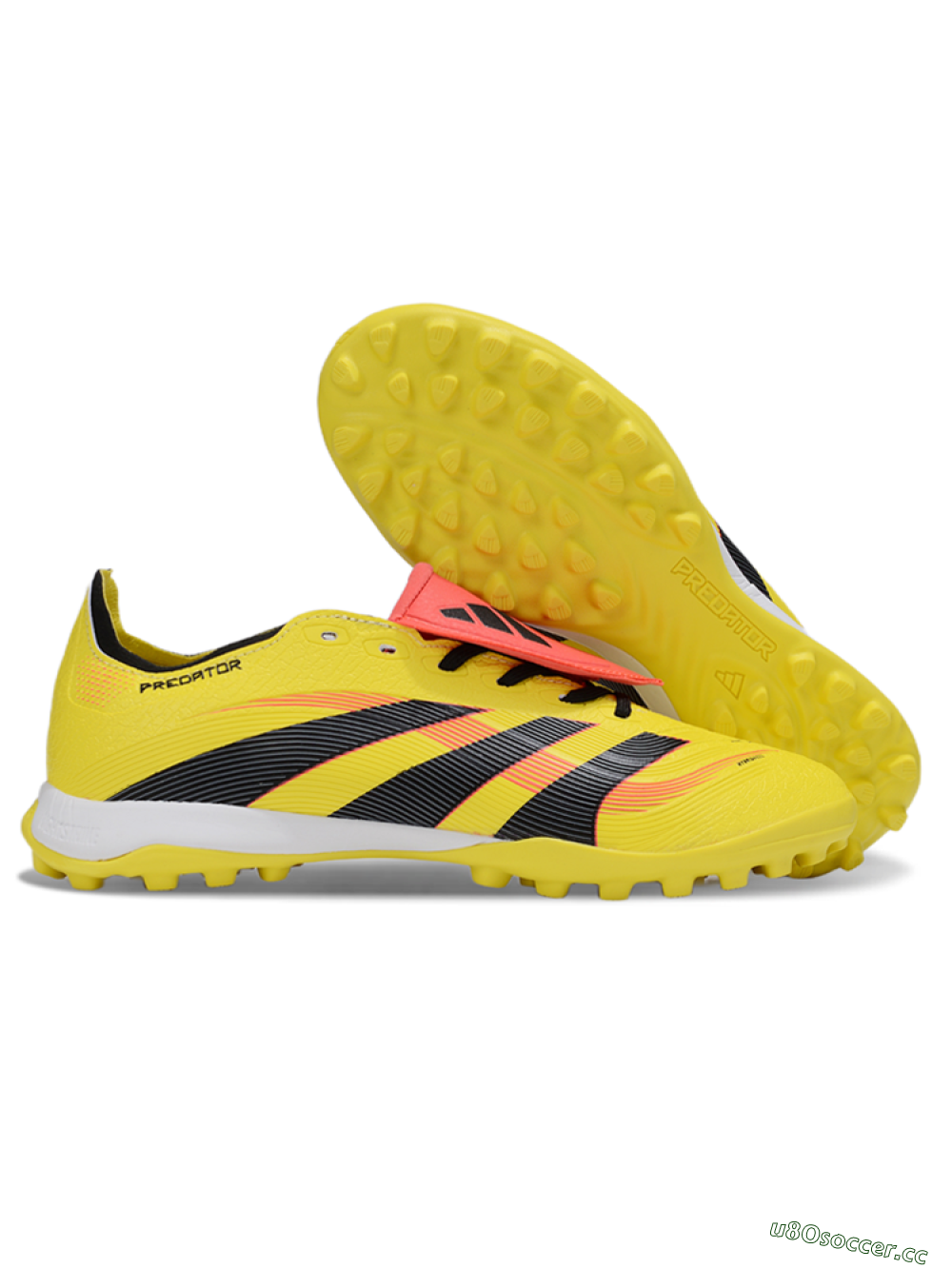 Unisex Adidas Predator 25 Elite Foldover Tongue TF Artificial Turf Low-Tops Football Shoes - Yellow/Black/Red 2