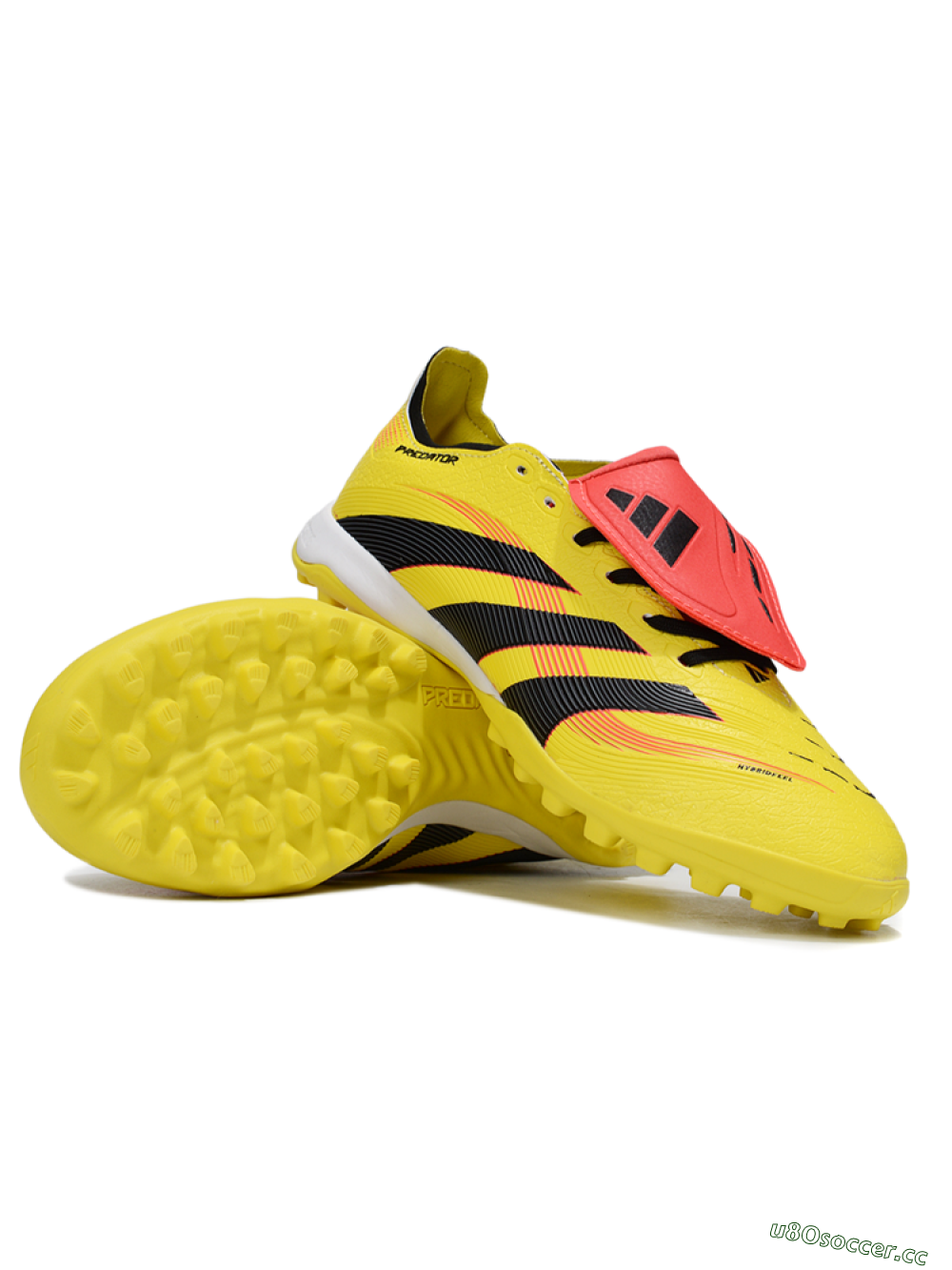 Unisex Adidas Predator 25 Elite Foldover Tongue TF Artificial Turf Low-Tops Football Shoes - Yellow/Black/Red 1