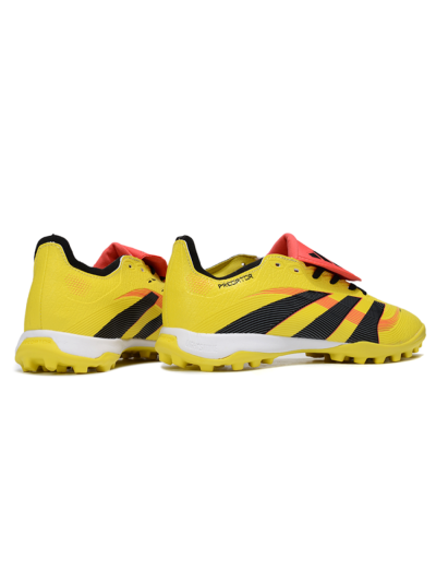 Unisex Adidas Predator 25 Elite Foldover Tongue TF Artificial Turf Low-Tops Football Shoes - Yellow/Black/Red