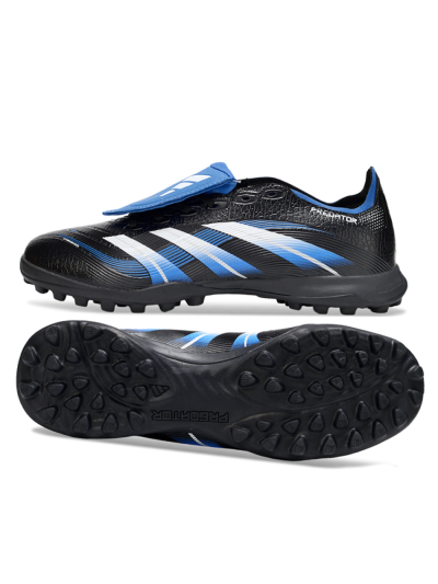 Unisex Adidas Predator 25 Elite Foldover Tongue TF Artificial Turf Low-Tops Football Shoes - Black/White/Blue