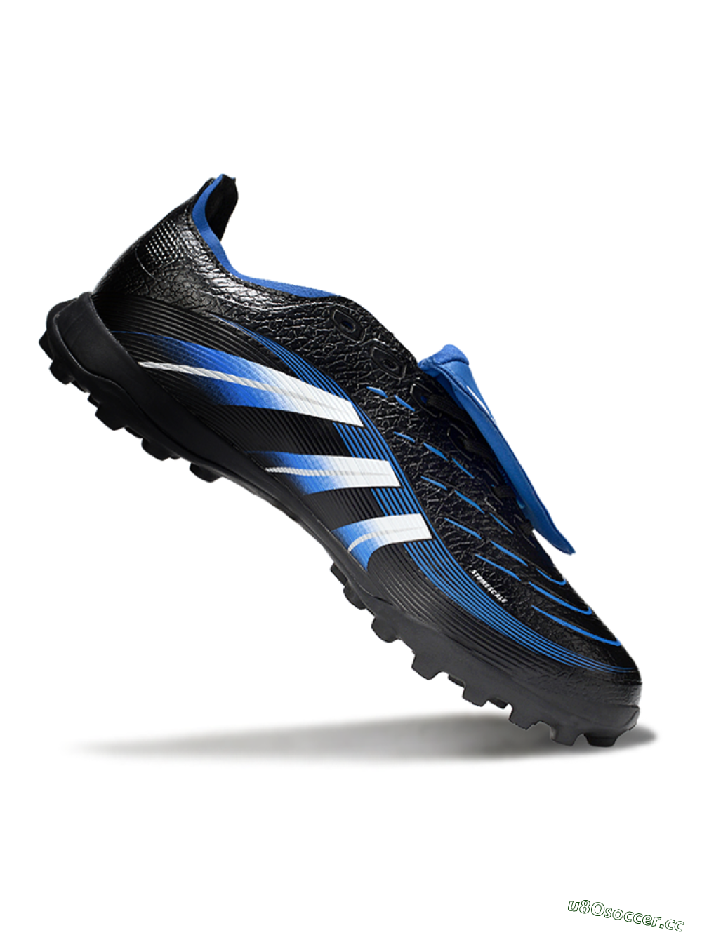 Unisex Adidas Predator 25 Elite Foldover Tongue TF Artificial Turf Low-Tops Football Shoes - Black/White/Blue 4