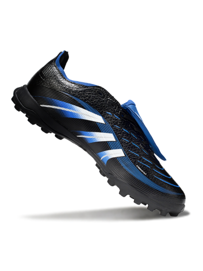Unisex Adidas Predator 25 Elite Foldover Tongue TF Artificial Turf Low-Tops Football Shoes - Black/White/Blue