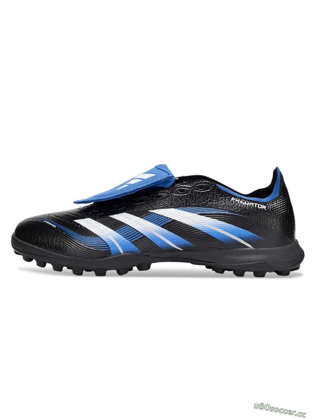 Unisex Adidas Predator 25 Elite Foldover Tongue TF Artificial Turf Low-Tops Football Shoes - Black/White/Blue 0