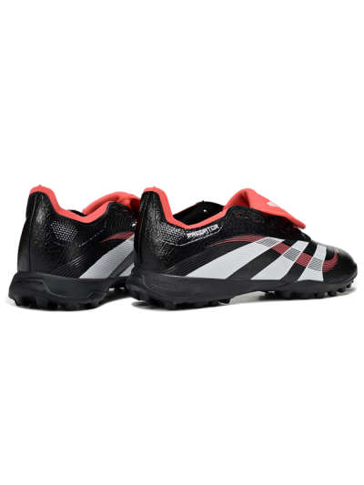 Unisex Adidas Predator 25 Elite Foldover Tongue TF Artificial Turf Low-Tops Football Shoes - Black/White/Red