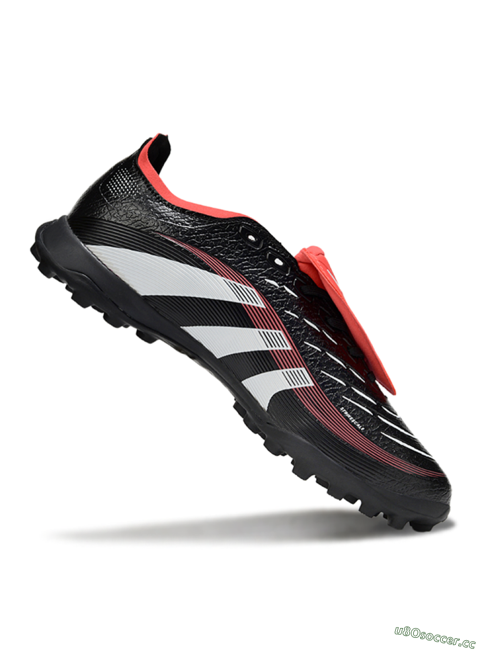 Unisex Adidas Predator 25 Elite Foldover Tongue TF Artificial Turf Low-Tops Football Shoes - Black/White/Red 4