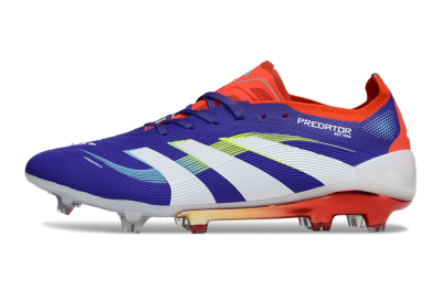 Unisex Adidas Predator 25 Elite FG Firm Ground Low-Tops Football Boots - Blue/White/Red