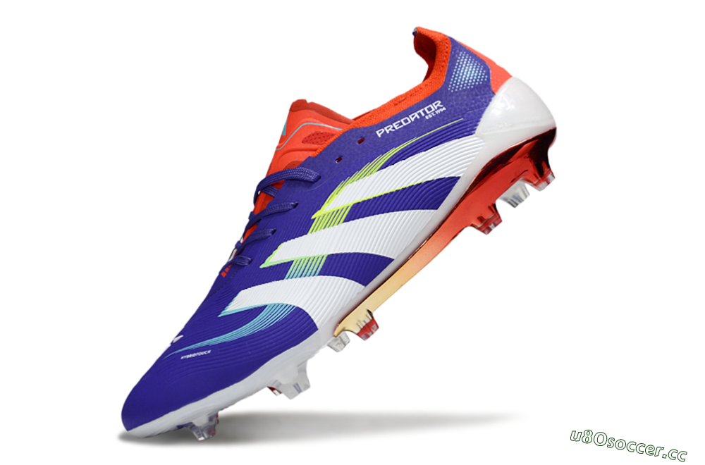 Unisex Adidas Predator 25 Elite FG Firm Ground Low-Tops Football Boots - Blue/White/Red 4