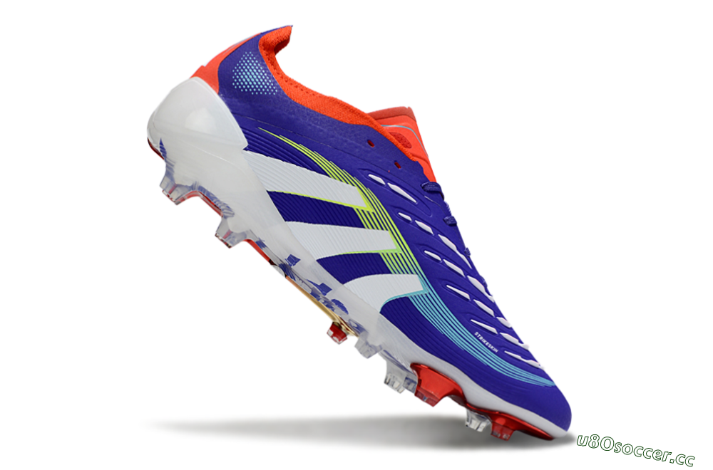 Unisex Adidas Predator 25 Elite FG Firm Ground Low-Tops Football Boots - Blue/White/Red 5