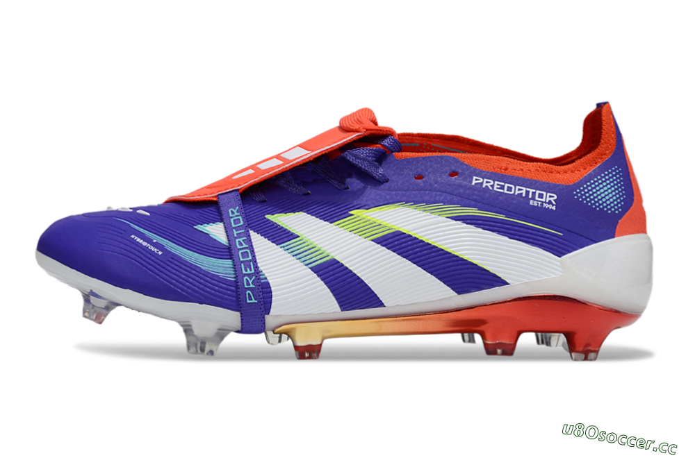Unisex Adidas Predator 25 Elite Foldover Tongue FG Firm Ground Low-Tops Football Boots - Blue/White/Red 0