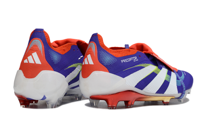 Unisex Adidas Predator 25 Elite Foldover Tongue FG Firm Ground Low-Tops Football Boots - Blue/White/Red