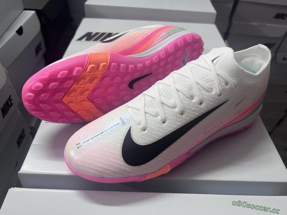 Unisex Nike Air Zoom Mercurial Vapor 16 Elite TF Artificial Turf Low-Tops Football Shoes - White/Pink/Black