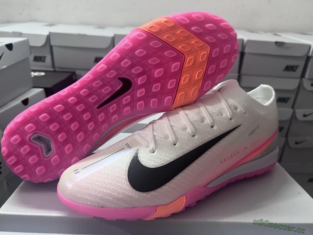 Unisex Nike Air Zoom Mercurial Vapor 16 Elite TF Artificial Turf Low-Tops Football Shoes - White/Pink/Black