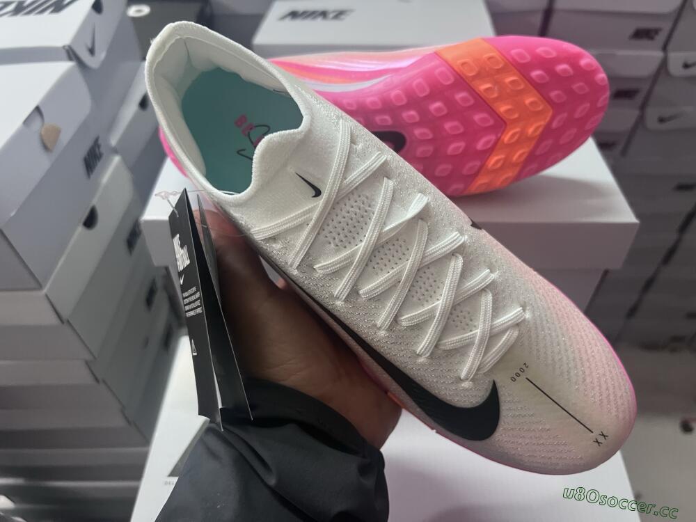 Unisex Nike Air Zoom Mercurial Vapor 16 Elite TF Artificial Turf Low-Tops Football Shoes - White/Pink/Black