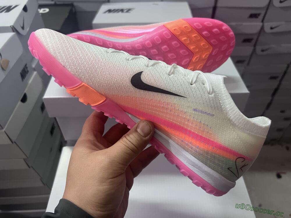 Unisex Nike Air Zoom Mercurial Vapor 16 Elite TF Artificial Turf Low-Tops Football Shoes - White/Pink/Black