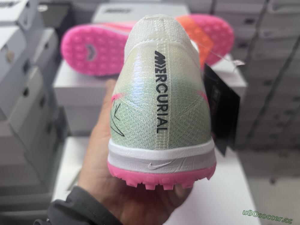 Unisex Nike Air Zoom Mercurial Vapor 16 Elite TF Artificial Turf Low-Tops Football Shoes - White/Pink/Black