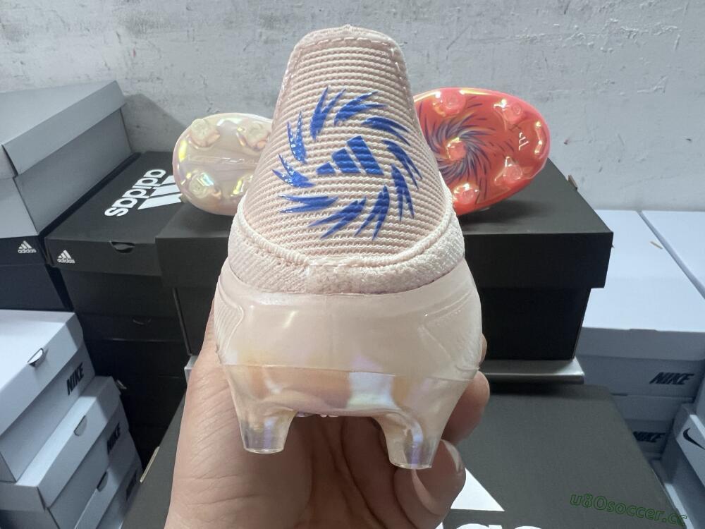 Men's Adidas F50 Elite Laceless FG Firm Ground Low-Tops Football Boots - Pink/Blue/Gold