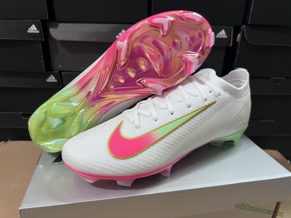 Unisex Nike Air Zoom Mercurial Vapor 16 Elite FG Firm Ground Low-Tops Football Boots - White/Red/Gold