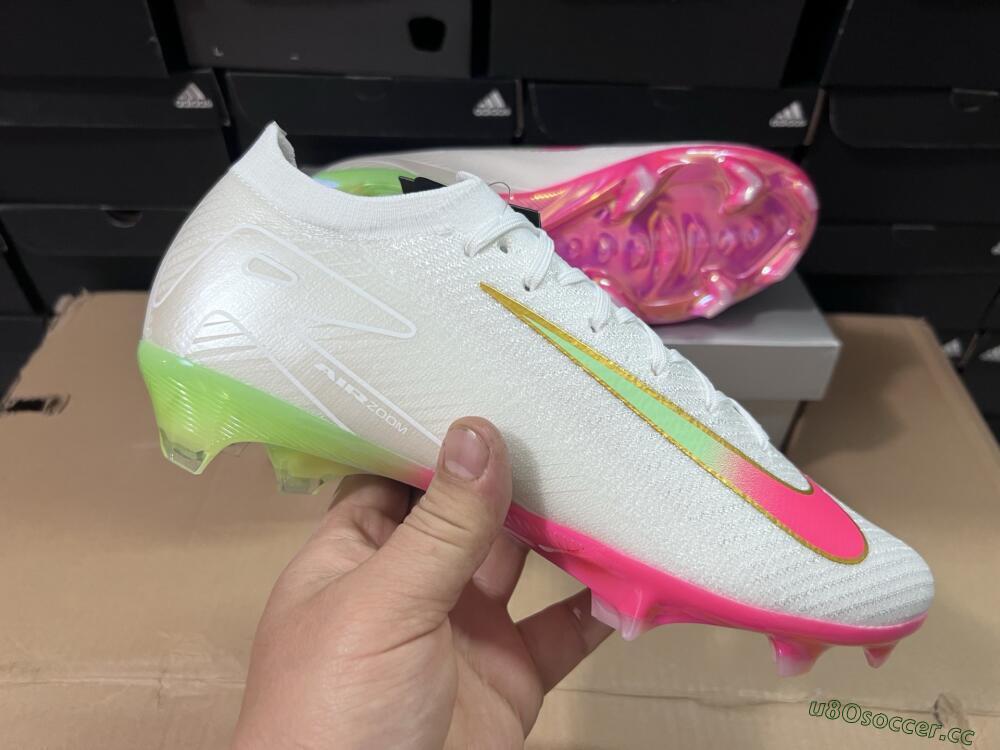 Unisex Nike Air Zoom Mercurial Vapor 16 Elite FG Firm Ground Low-Tops Football Boots - White/Red/Gold