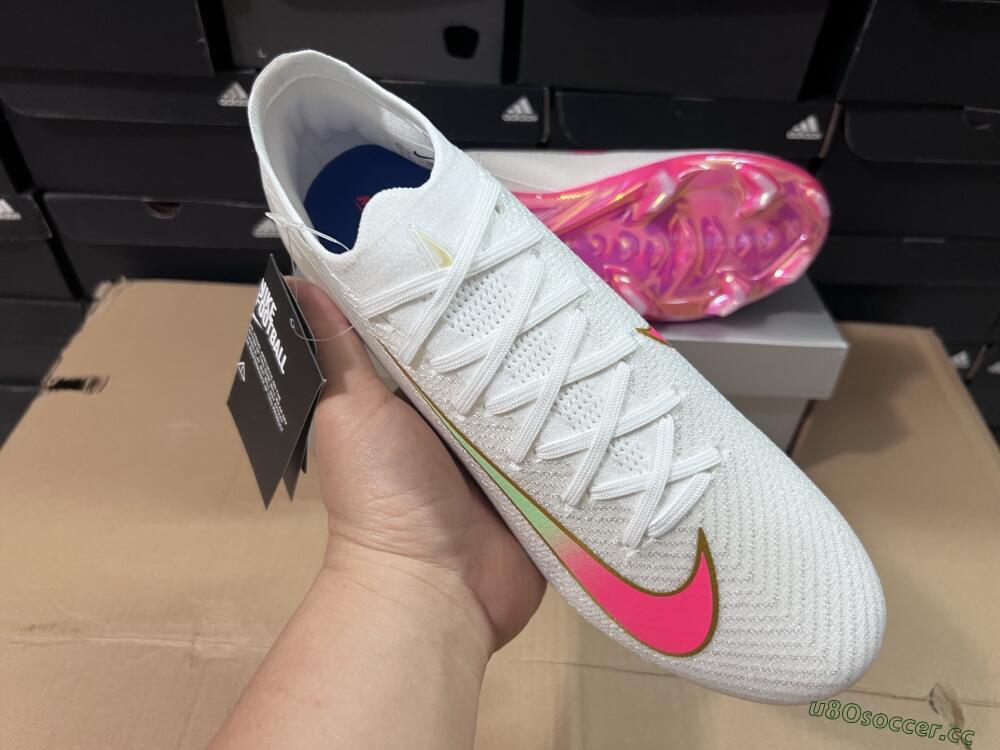 Unisex Nike Air Zoom Mercurial Vapor 16 Elite FG Firm Ground Low-Tops Football Boots - White/Red/Gold