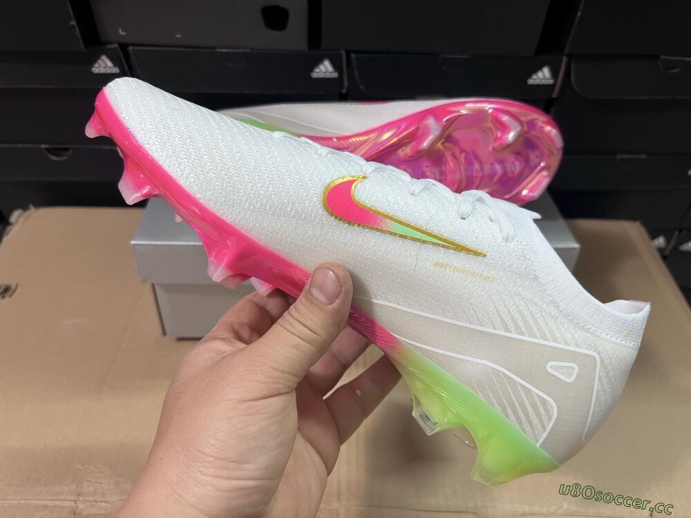 Unisex Nike Air Zoom Mercurial Vapor 16 Elite FG Firm Ground Low-Tops Football Boots - White/Red/Gold